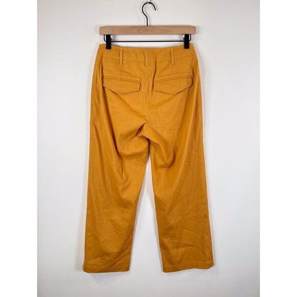 Rag & Bone Womens Suit Set Yellow Linen Tailored Blazer Straight Trouser Size 2 - Picture 15 of 16